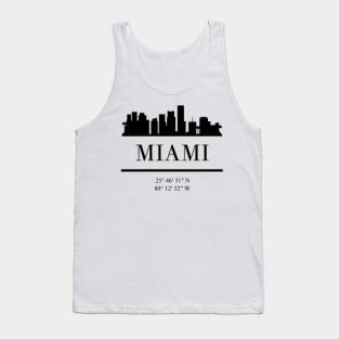 MIAMI FLORIDA BLACK SILHOUETTE SKYLINE ART Tank Top